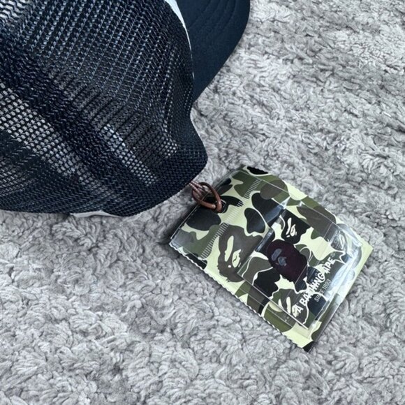 NWT BAPE STA Trucker Hat Black - Picture 3 of 4